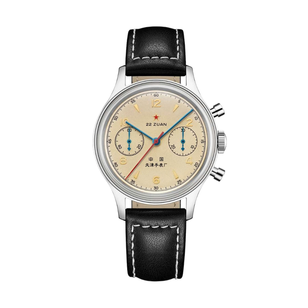 SEAGULL 1963 CHRONOGRAPH MECHANICAL BLACK LEATHER MEN WATCH 819.17.1963A