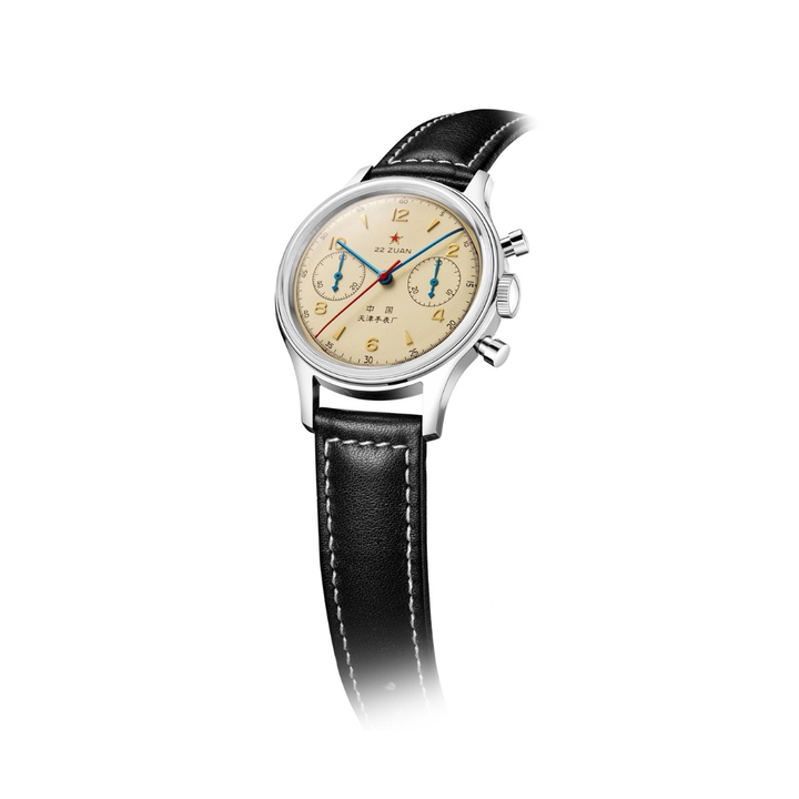 SEAGULL 1963 CHRONOGRAPH MECHANICAL BLACK LEATHER MEN WATCH 819.17.1963A