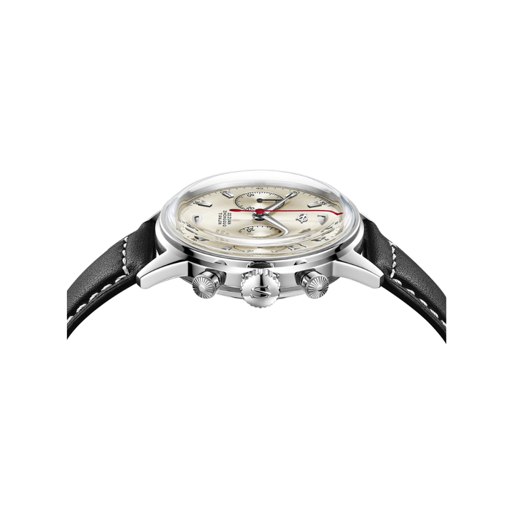 SEAGULL 1963 SKY VOYAGE EDITION CHRONOGRAPH MECHANICAL BLACK LEATHER MEN WATCH 819.17.D304