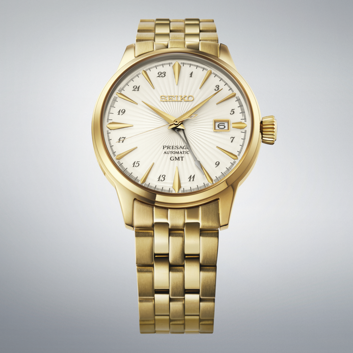 SEIKO PRESAGE HCB004J1 COCKTAIL TIME GMT AUTOMATIC GOLD MEN WATCH