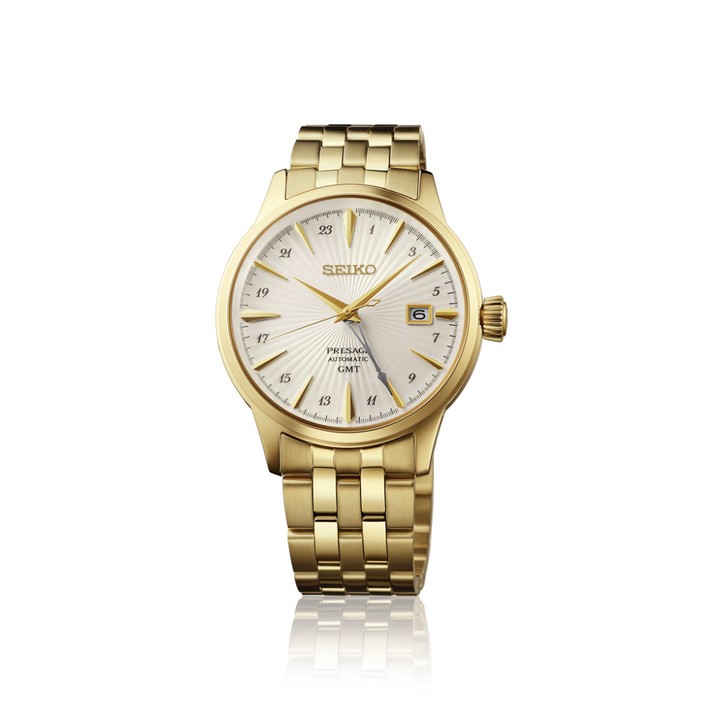 SEIKO PRESAGE HCB004J1 COCKTAIL TIME GMT AUTOMATIC GOLD MEN WATCH