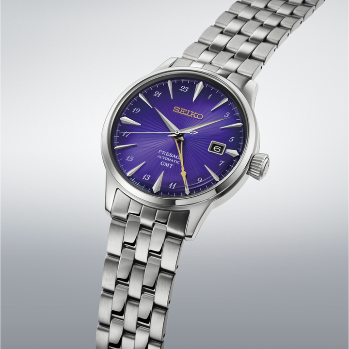 SEIKO PRESAGE HCB006J1 COCKTAIL TIME GMT "EDO PURPLE" 145TH ANNIVERSARY LIMITED EDITION MEN WATCH