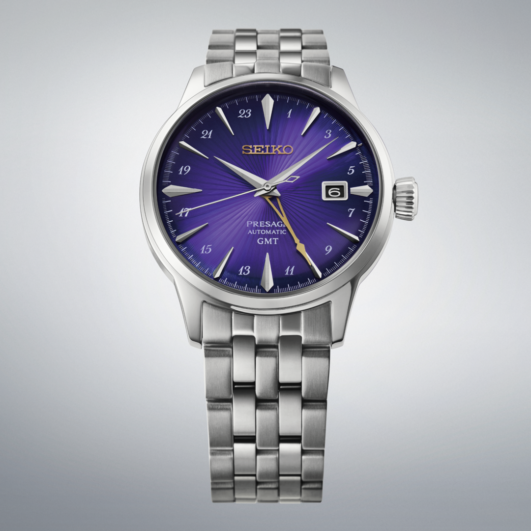 SEIKO PRESAGE HCB006J1 COCKTAIL TIME GMT "EDO PURPLE" 145TH ANNIVERSARY LIMITED EDITION MEN WATCH