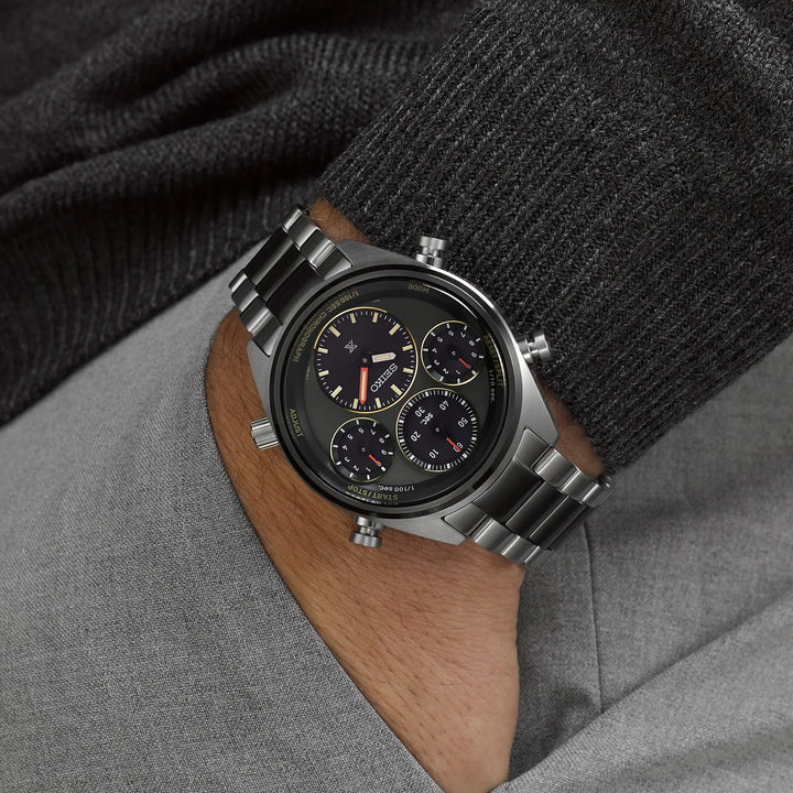 SEIKO PROSPEX SFJ005P1 LIMITED EDITION ONE HUNDREDTH OF A SECOND SPEEDTIMER SOLAR CHRONOGRAPH MEN WATCH