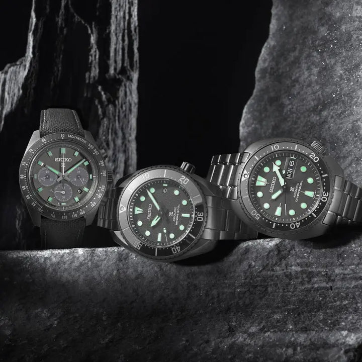SEIKO PROSPEX SRPK43K1 BLACK SERIES NIGHT VISION TURTLE DIVER MEN WATCH