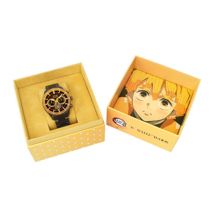 SOLVIL ET TITUS X DEMON SLAYER ZENITSU AGATSUMA W06-03334-001 CHRONOGRAPH QUARTZ STAINLESS STEEL LIMITED EDITION MEN WATCH