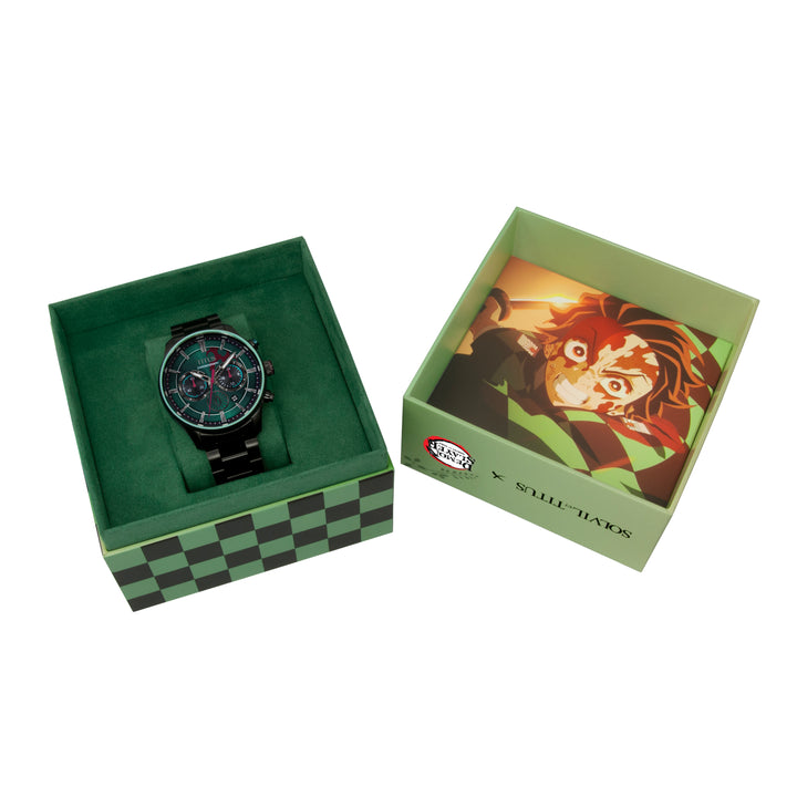 SOLVIL ET TITUS X DEMON SLAYER TANJIRO KAMADO W06-03334-002 CHRONOGRAPH QUARTZ STAINLESS STEEL LIMITED EDITION MEN WATCH