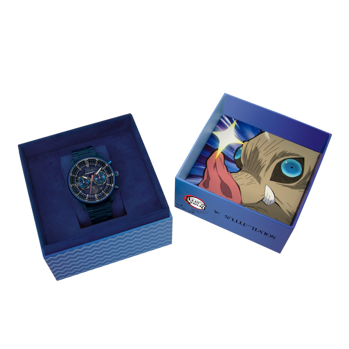 SOLVIL ET TITUS X DEMON SLAYER INOSUKE HASHIBIRA W06-03334-003 CHRONOGRAPH QUARTZ STAINLESS STEEL LIMITED EDITION MEN WATCH