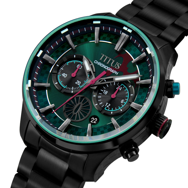 SOLVIL ET TITUS X DEMON SLAYER TANJIRO KAMADO W06-03334-002 CHRONOGRAPH QUARTZ STAINLESS STEEL LIMITED EDITION MEN WATCH