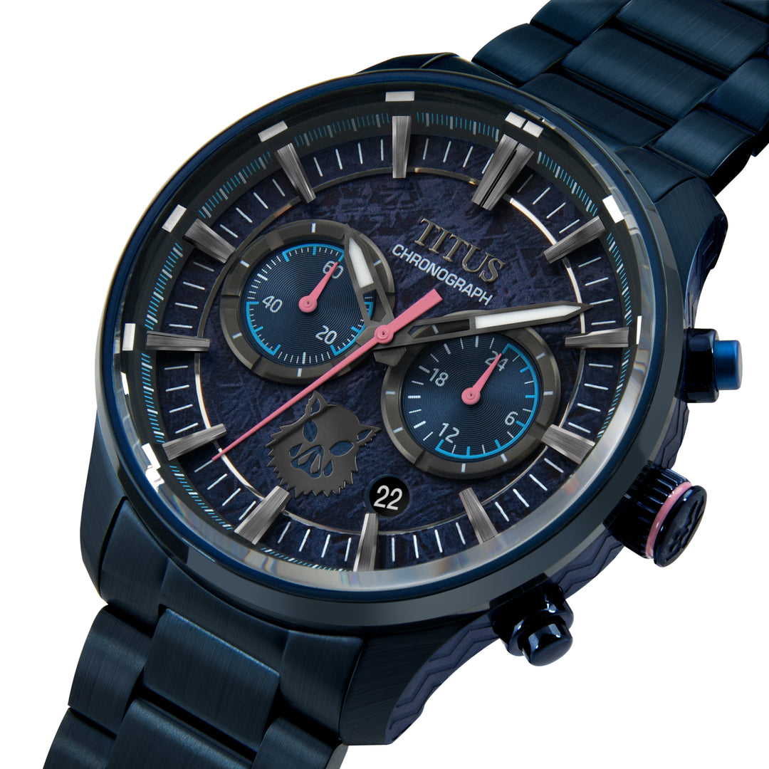 SOLVIL ET TITUS X DEMON SLAYER INOSUKE HASHIBIRA W06-03334-003 CHRONOGRAPH QUARTZ STAINLESS STEEL LIMITED EDITION MEN WATCH