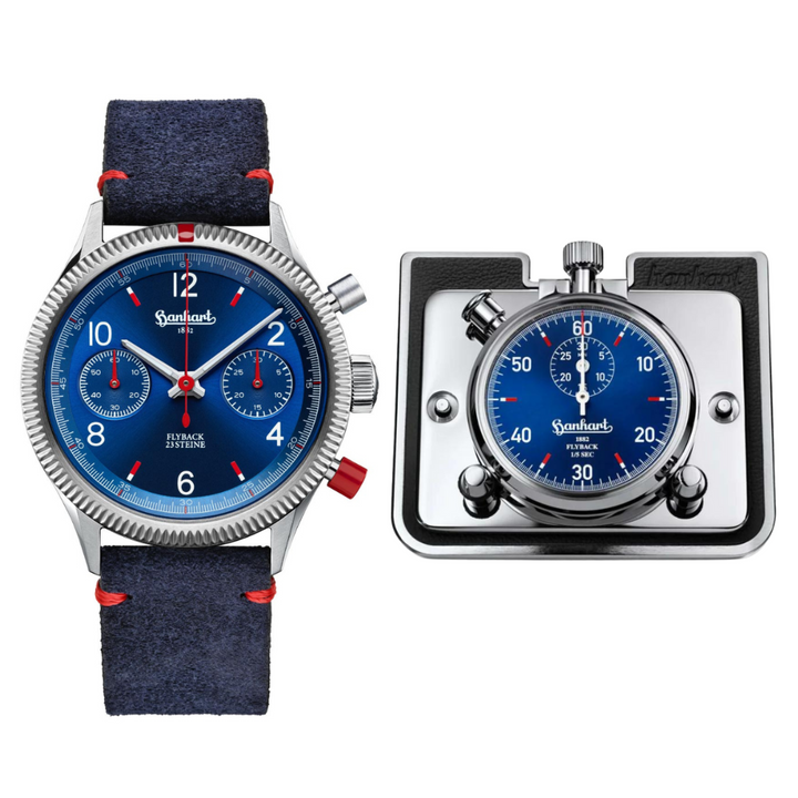 HANHART RED X BLUE TWIN SET LIMITED EDITION H702L.270-0310 MEN WATCH