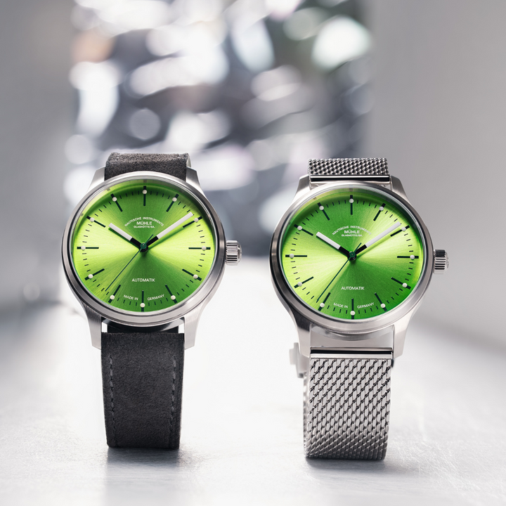 [PRE-ORDER] MÜHLE-GLASHÜTTE PANOVA LIME M1-40-76-1-MB-II AUTOMATIC MILANESE STRAP MEN WATCH