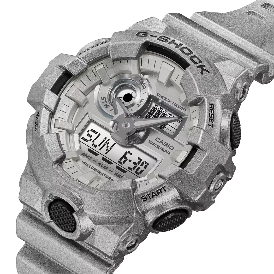 CASIO G-SHOCK GA-700FF-8ADR STANDARD ANALOG-DIGITAL METALLIC SILVER WATCH