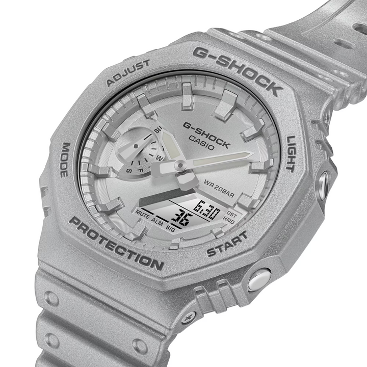 CASIO G-SHOCK GA-2100FF-8ADR ANALOG-DIGITAL METALLIC SILVER WATCH