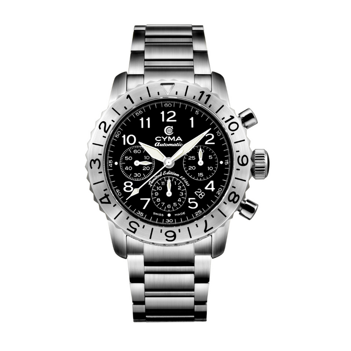 CYMA W02-00683-001 GRAND MAESTRO THE PILOT LIMITED EDITION AUTOMATIC CHRONOGRAPH MEN WATCH
