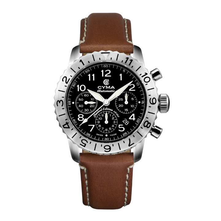 CYMA W02-00684-001BR GRAND MAESTRO THE PILOT LIMITED EDITION AUTOMATIC CHRONOGRAPH MEN WATCH