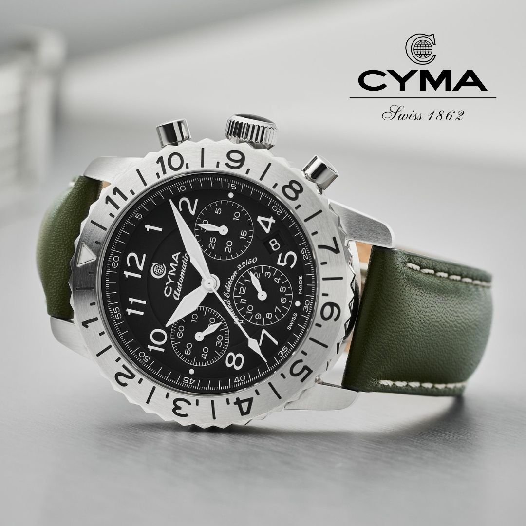 CYMA W02-00684-001GR GRAND MAESTRO THE PILOT LIMITED EDITION AUTOMATIC CHRONOGRAPH MEN WATCH