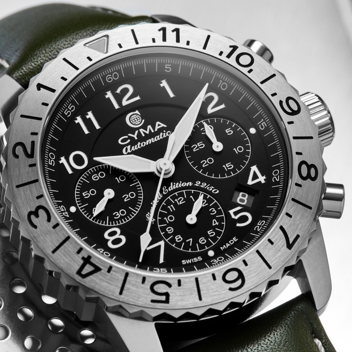 CYMA W02-00684-001GR GRAND MAESTRO THE PILOT LIMITED EDITION AUTOMATIC CHRONOGRAPH MEN WATCH