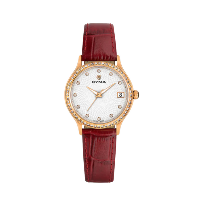 CYMA W02-00804-003 BELLE QUARTZ RED LEATHER WOMEN WATCH