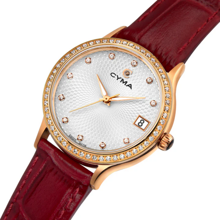 CYMA W02-00804-003 BELLE QUARTZ RED LEATHER WOMEN WATCH