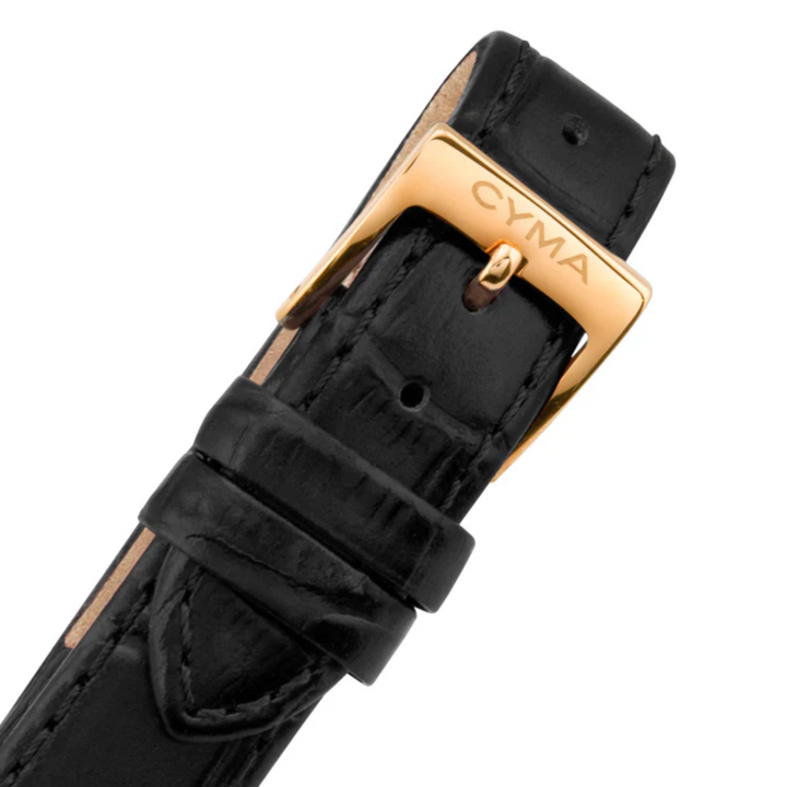 CYMA W02-00804-004 BELLE QUARTZ BLACK LEATHER WOMEN WATCH