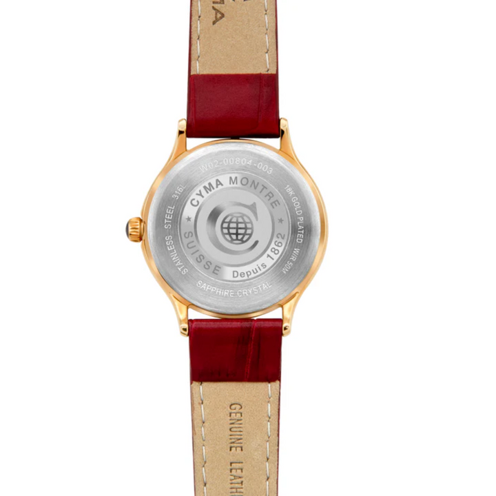 CYMA W02-00804-003 BELLE QUARTZ RED LEATHER WOMEN WATCH