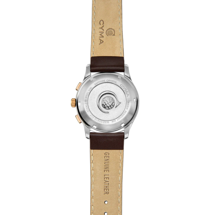 CYMA W02-00812-007 CHAMPION CHRONOGRAPH QUARTZ BROWN LEATHER MEN WATCH