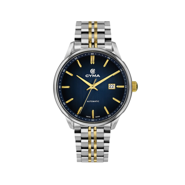 CYMA W02-00814-003 CHARISMA 3 HANDS AUTOMATIC MECHANICAL TWO-TONE STAINLESS STEEL MEN WATCH