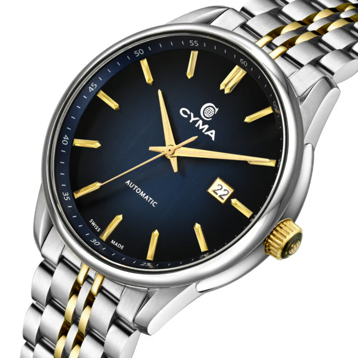 CYMA W02-00814-003 CHARISMA 3 HANDS AUTOMATIC MECHANICAL TWO-TONE STAINLESS STEEL MEN WATCH