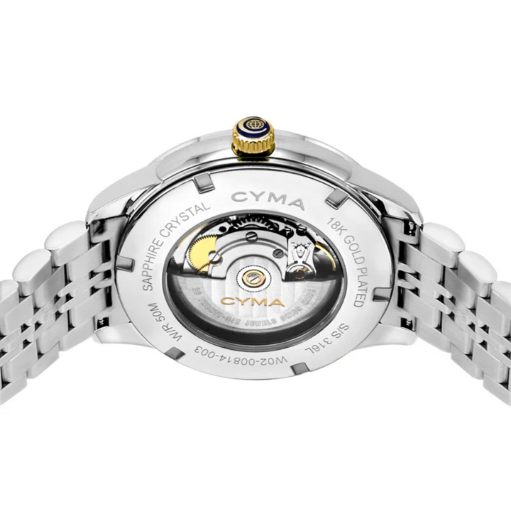 CYMA W02-00814-003 CHARISMA 3 HANDS AUTOMATIC MECHANICAL TWO-TONE STAINLESS STEEL MEN WATCH