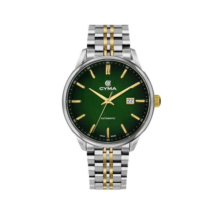 CYMA W02-00814-004 CHARISMA 3 HANDS AUTOMATIC MECHANICAL TWO-TONE STAINLESS STEEL MEN WATCH