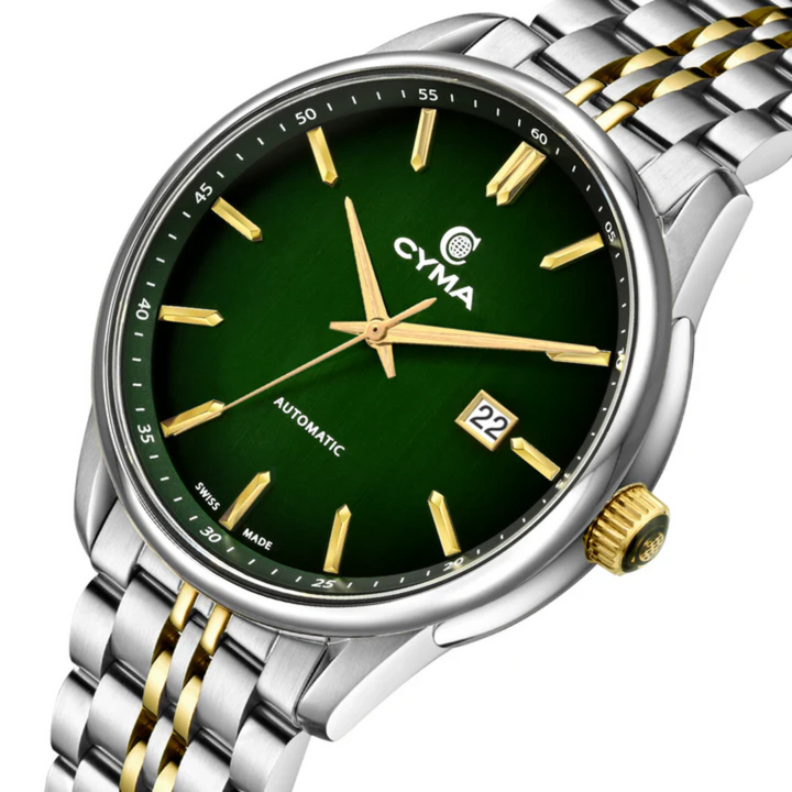 CYMA W02-00814-004 CHARISMA 3 HANDS AUTOMATIC MECHANICAL TWO-TONE STAINLESS STEEL MEN WATCH