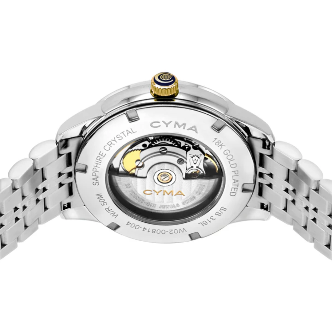 CYMA W02-00814-004 CHARISMA 3 HANDS AUTOMATIC MECHANICAL TWO-TONE STAINLESS STEEL MEN WATCH