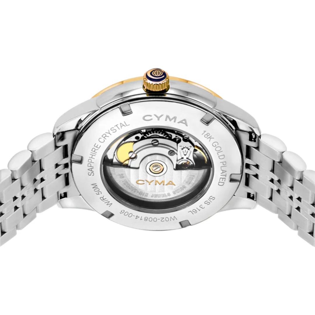 CYMA CHARISMA W02-00814-006 3 HANDS AUTOMATIC MECHANICAL TWO-TONE STAINLESS STEEL MEN WATCH