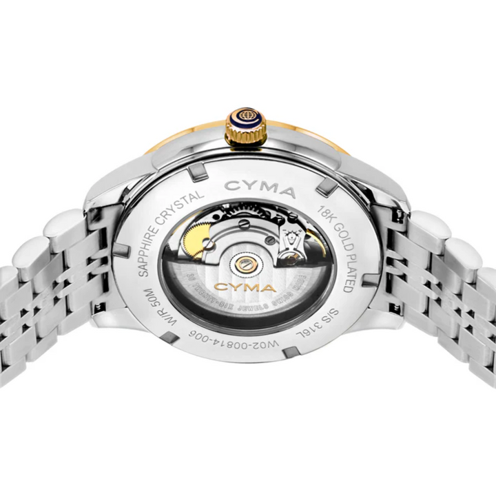 CYMA CHARISMA W02-00814-006 3 HANDS AUTOMATIC MECHANICAL TWO-TONE STAINLESS STEEL MEN WATCH