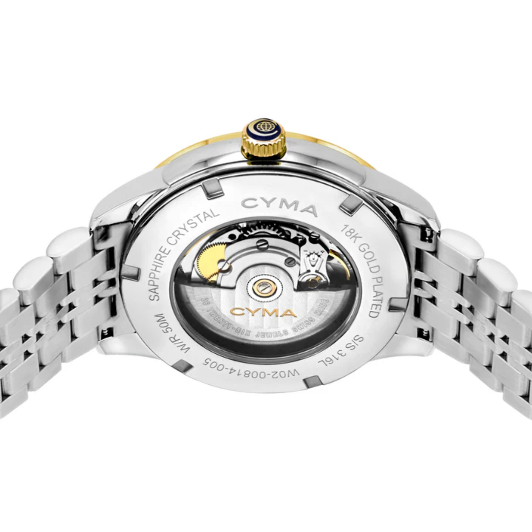 CYMA W02-00814-005 CHARISMA 3 HANDS AUTOMATIC MECHANICAL TWO-TONE STAINLESS STEEL MEN WATCH