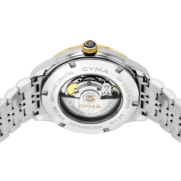 CYMA W02-00814-005 CHARISMA 3 HANDS AUTOMATIC MECHANICAL TWO-TONE STAINLESS STEEL MEN WATCH
