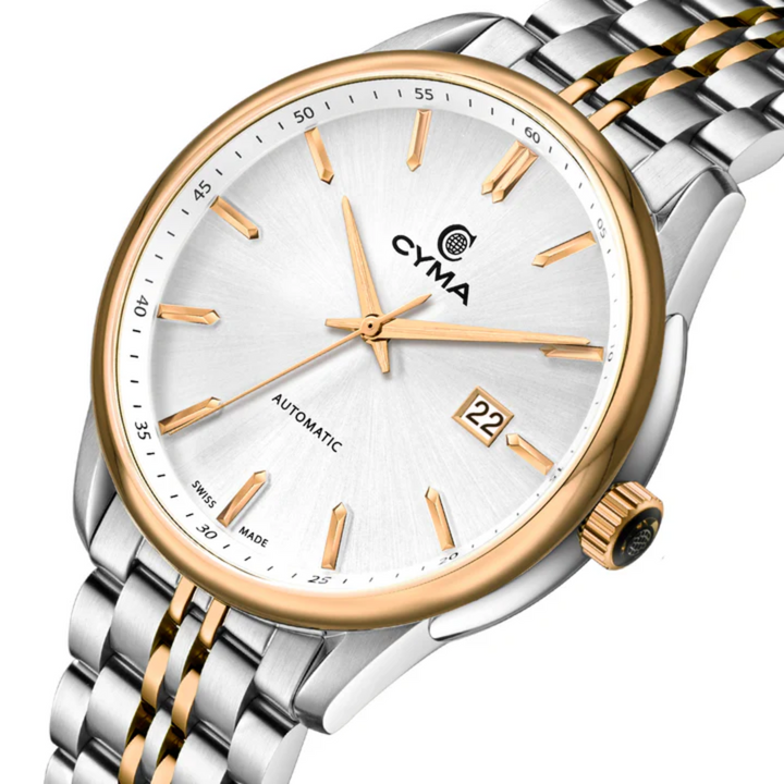 CYMA CHARISMA W02-00814-006 3 HANDS AUTOMATIC MECHANICAL TWO-TONE STAINLESS STEEL MEN WATCH