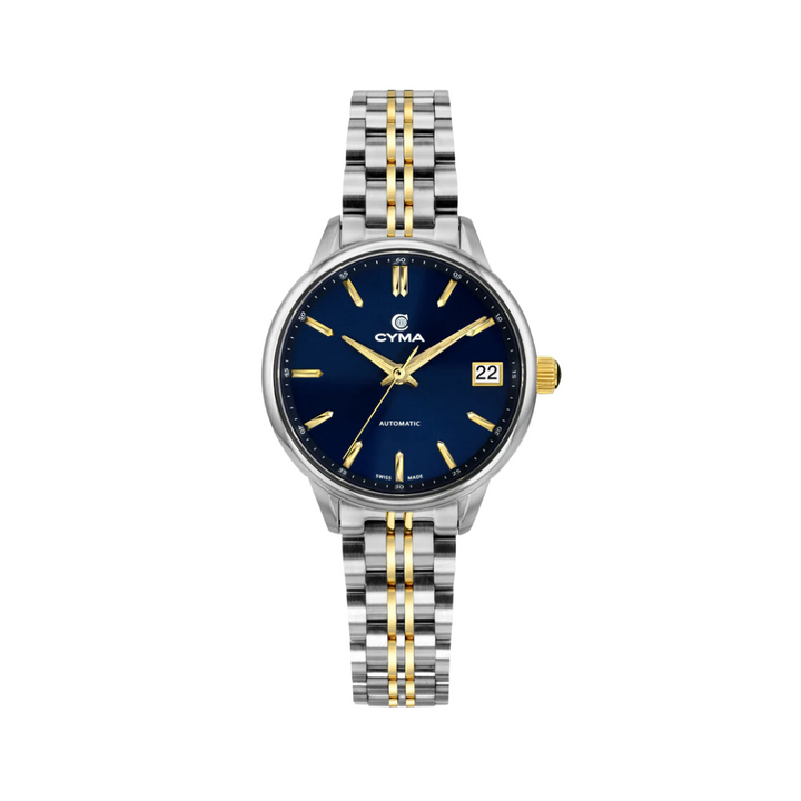 CYMA W02-00815-002 CHARISMA 3 HANDS AUTOMATIC MECHANICAL TWO-TONE STAINLESS STEEL WOMEN WATCH