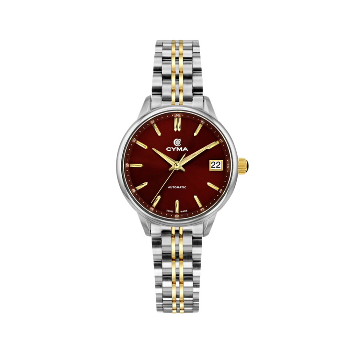 CYMA W02-00815-004 CHARISMA 3 HANDS AUTOMATIC MECHANICAL TWO-TONE STAINLESS STEEL WOMEN WATCH