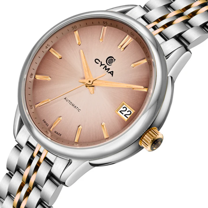 CYMA W02-00815-005 CHARISMA 3 HANDS AUTOMATIC MECHANICAL TWO-TONE STAINLESS STEEL WOMEN WATCH