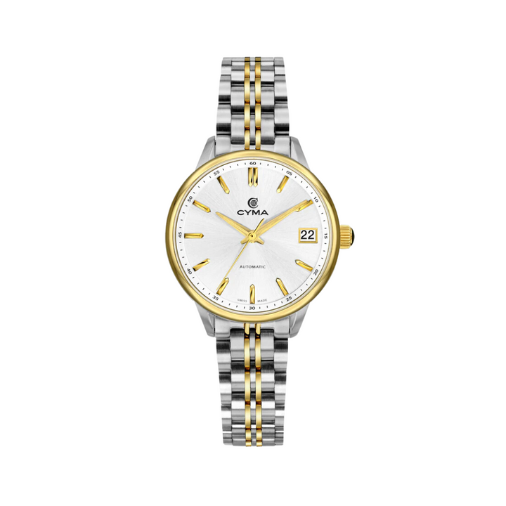 CYMA W02-00815-006 CHARISMA 3 HANDS AUTOMATIC MECHANICAL TWO-TONE STAINLESS STEEL WOMEN WATCH