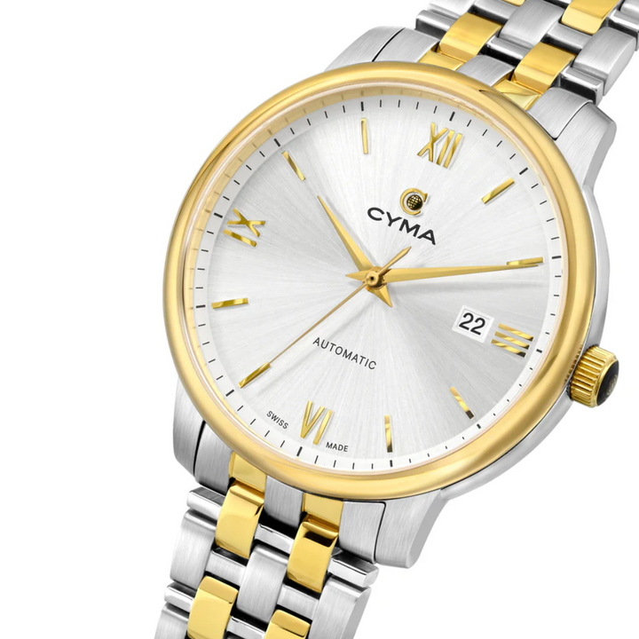 CYMA W02-00816-002 EUROPA 3 HANDS AUTOMATIC TWO-TONE STAINLESS STEEL MEN WATCH