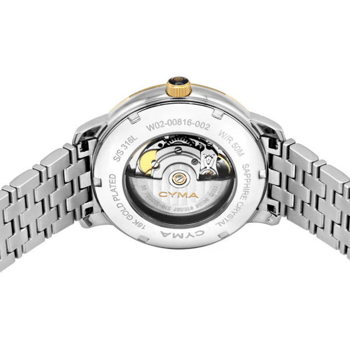 CYMA W02-00816-002 EUROPA 3 HANDS AUTOMATIC TWO-TONE STAINLESS STEEL MEN WATCH