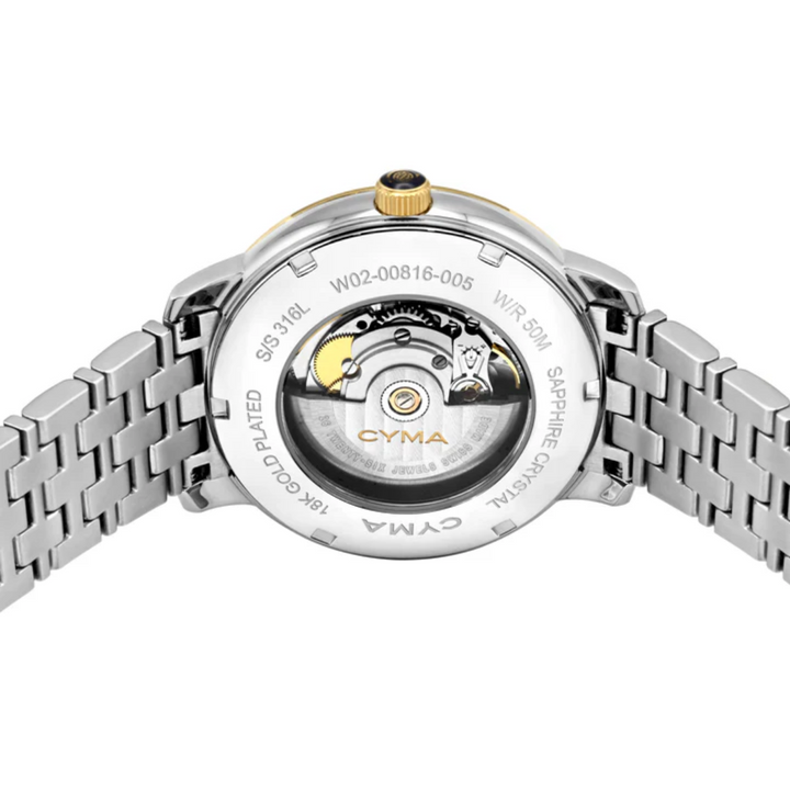 CYMA W02-00816-005 EUROPA 3 HANDS AUTOMATIC TWO-TONE STAINLESS STEEL MEN WATCH
