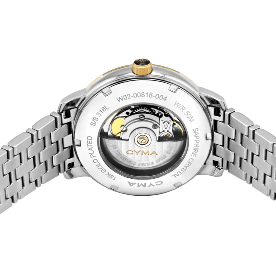 CYMA EUROPA W02-00816-004 3 HANDS AUTOMATIC TWO-TONE STAINLESS STEEL MEN WATCH