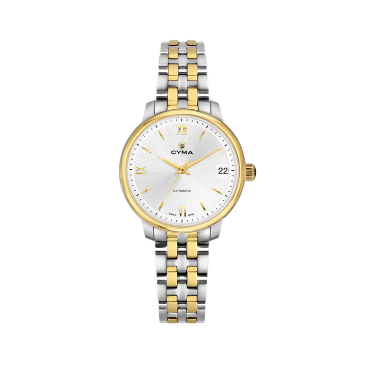 CYMA W02-00817-001 EUROPA 3 HANDS AUTOMATIC TWO-TONE STAINLESS STEEL WOMEN WATCH