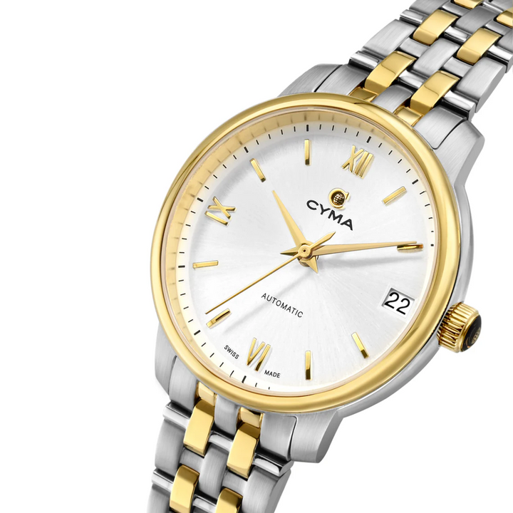 CYMA W02-00817-001 EUROPA 3 HANDS AUTOMATIC TWO-TONE STAINLESS STEEL WOMEN WATCH
