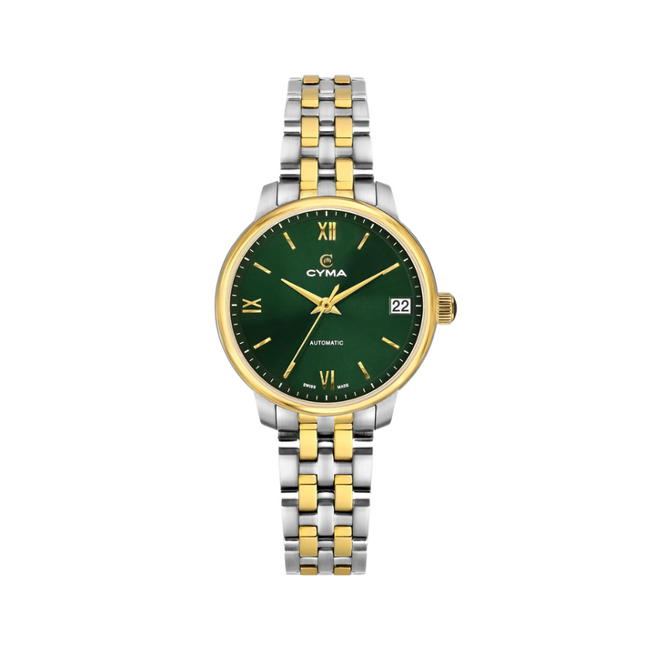 CYMA W02-00817-004 EUROPA 3 HANDS AUTOMATIC TWO-TONE STAINLESS STEEL WOMEN WATCH