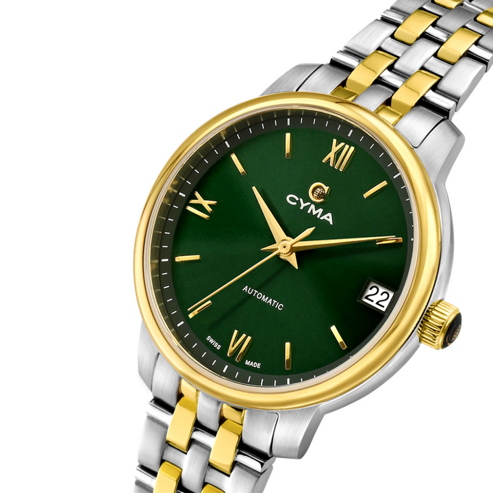 CYMA W02-00817-004 EUROPA 3 HANDS AUTOMATIC TWO-TONE STAINLESS STEEL WOMEN WATCH